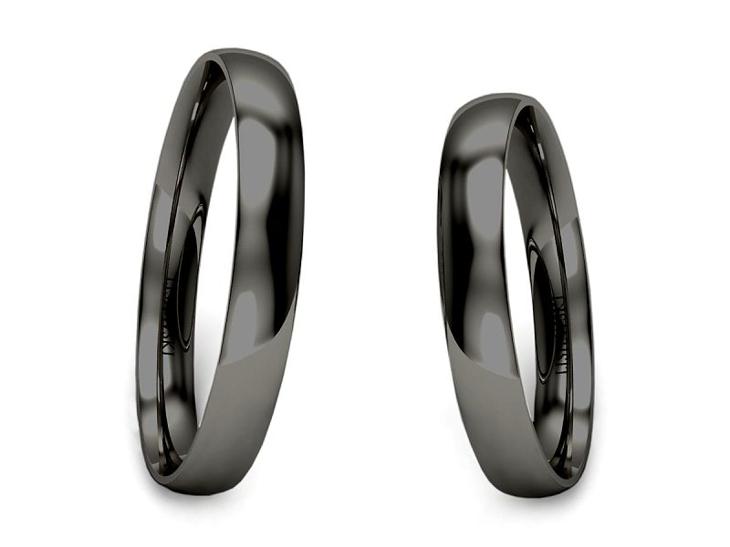 Obrączki czarne złoto obrączki klasyczne 585 - S30110T119cz - 1
