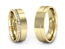 Złote Obrączki z brylantami żółte złoto 14k - s312z
