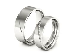 Obrączki z diamentami soczewkowe białe 585 - s314b