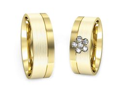 Obrączki z diamentami złote żółte złoto 14k - s322zmp