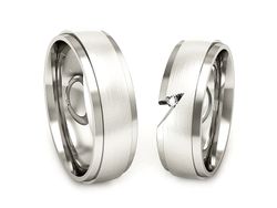 Złote Obrączki z diamentem białe złoto 585 - s323bmp