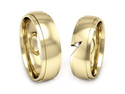 Obrączki z diamentem złote żółte złoto 14k - s323z