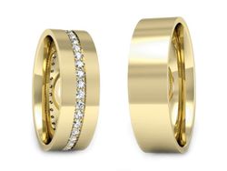 Obrączki z brylantami złote żółte złoto 14k - s36z