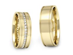 Obrączki z brylantami złote żółte złoto 14k - s37z