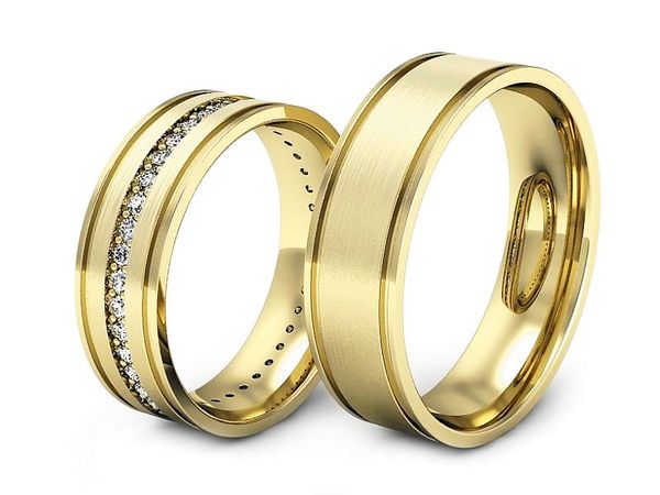 Złote Obrączki z brylantami żółte złoto 14k - s37zm