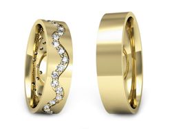 Obrączki z brylantami złote żółte złoto 14k - s39z