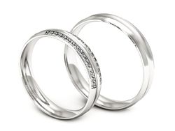 Obrączki z diamentami soczewkowe białe 585 - S40135T51B