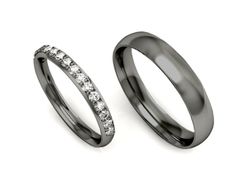 Obrączki z diamentem z czarnego złota 585 - s40150t87cz