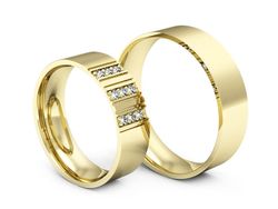 Obrączki z brylantami złote żółte złoto 14k - s42z_o