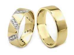 Obrączki z diamentami złote żółte złoto 14k - s43z