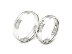 Obrączki z diamentami nowoczesne białe złoto - S45140151B