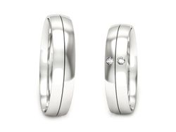 Złote Obrączki z brylantami białe złoto 585 - S45145503b