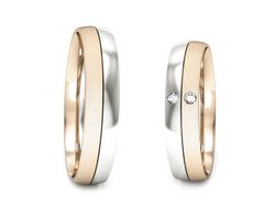 Obrączki z diamentami różowe i białe złoto - S45145503bcms