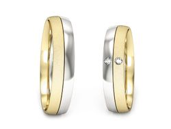 Obrączki z diamentami białe żółte złoto - S45145503bzmss