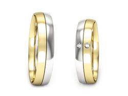 Obrączki z diamentami białe żółte złoto - S45145503bzz