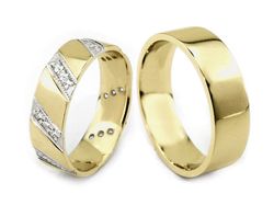 Obrączki z diamentami złote żółte złoto 14k - s46z