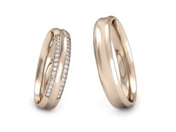 Złote Obrączki z diamentami czerwone złoto 585 - S50135T51c