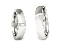 Złote Obrączki z diamentami nowoczesne - S50140T48B