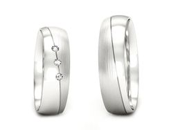 Obrączki z białego złota z diamentami złote - S50145T40bmp
