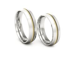 Obrączki ślubne z białego i żółtego złota - S50160T74BZmp