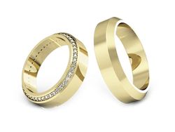 Obrączki z diamentami złote żółte złoto 14k - S50200T46z