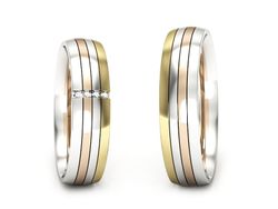 Obrączki z diamentami białe różowe żółte 585 - s52180401bzc