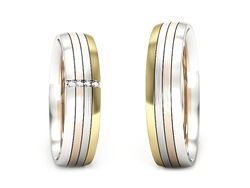Obrączki z diamentami białe różowe żółte - s52180401bzcmp