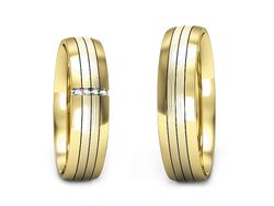 Obrączki z diamentami z żółtego złota 585 - s52180401zmp