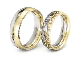 Obrączki z diamentami dwukolorowe obraczki - S53170T91bz