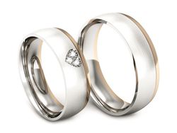 Obrączki z diamentami złote białe i różowe - S55155T34bc