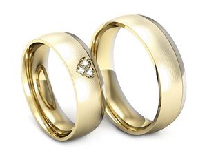 Obrączki ślubne z brylantami białe i żółte złoto