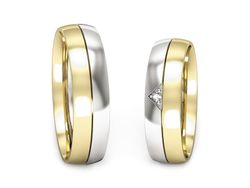 Obrączki z diamentem żółte białe złoto 585 - S55160T22zb