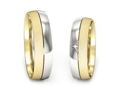 Obrączki z diamentem żółte białe złoto 585 - S55160T22zbms