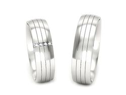 Obrączki złote z brylantami białe złoto 585 - S55175T31b
