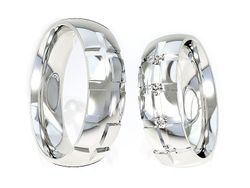 Obrączki z diamentami soczewkowe białe 585 - S56160T60B