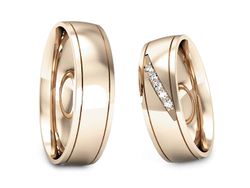 Obrączki z diamentami złote różowe złoto 585 - S57160T29c