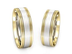 Obrączki biało żółte złoto obrączki złote - S60145383bz