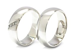 Złote Obrączki z brylantami białe złoto 585 - s60155109b