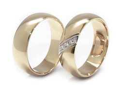 Obrączki z diamentami złote różowe złoto 585 - s60155109c