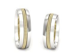 Obrączki biało żółte złoto obrączki złote - S60160384bz