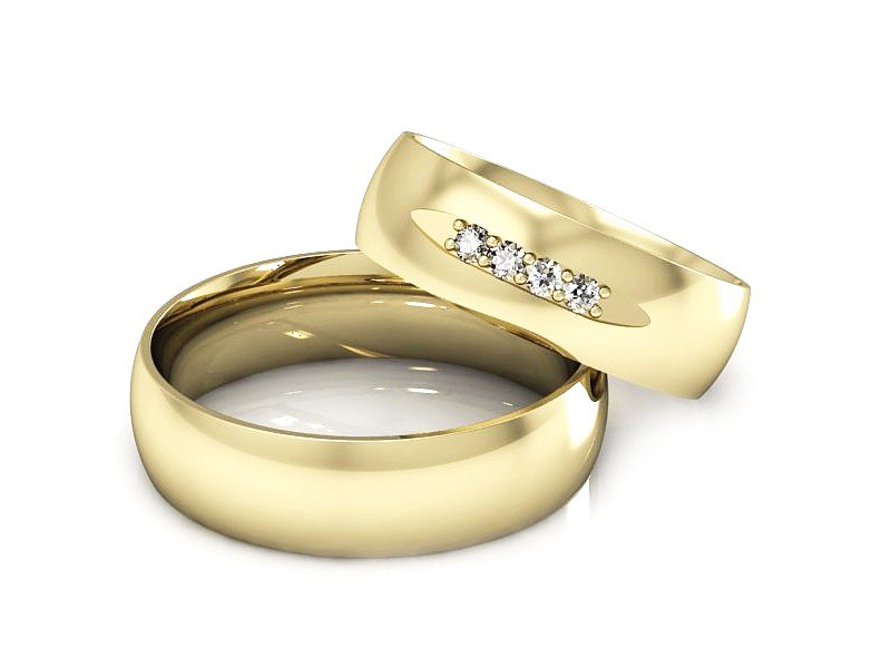 Obrączki z diamentami soczewkowe obrączki - S60160T47Z - 2