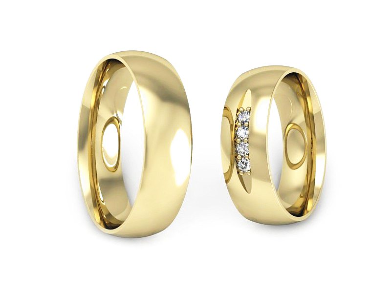 Obrączki z diamentami soczewkowe obrączki - S60160T47Z - 3