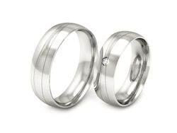 Złote Obrączki z diamentem białe złoto 585 - S60160T89b