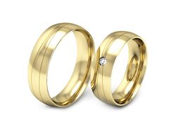 Obrączki z diamentami złote żółte złoto 14k - S60160T89z