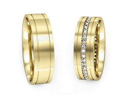 Obrączki z diamentami soczewka żółte 585 - S60170T217z
