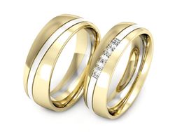 Obrączki z diamentami złote żółte białe 14k - S60170T23zbm