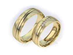 Obrączki z diamentami złote żółte złoto 14k - S60170T23zm