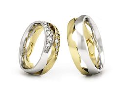 Obrączki z diamentami dwukolorowe obraczki - S60170T79ZB