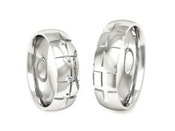 Obrączki z diamentami nowoczesne białe 585 - S60180T43b