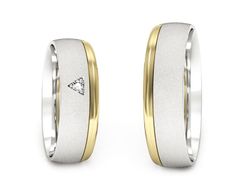 Obraczki z diamentem białe i żółte złoto - S62150357bzms